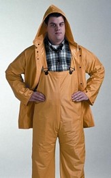 RAINSUIT PVC GOLD PLN FROVERALL DETACHABLE HOOD - Rain Suits